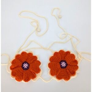 Agua Bendita Naima Boreal Crochet Flower Bikini Top Small Festival Boho Beachy